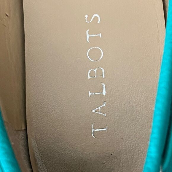 Talbots leather Turquoise Tassel Loafers /Driving Shoes SZ 8 - Picture 6 of 11